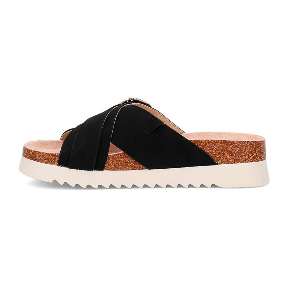 Black crown & ivy slip on sandles with bling detail - Picture 3 of 14